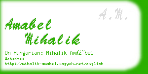 amabel mihalik business card